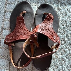 Free w purchase Mudd Boho Brown Leather Sandals